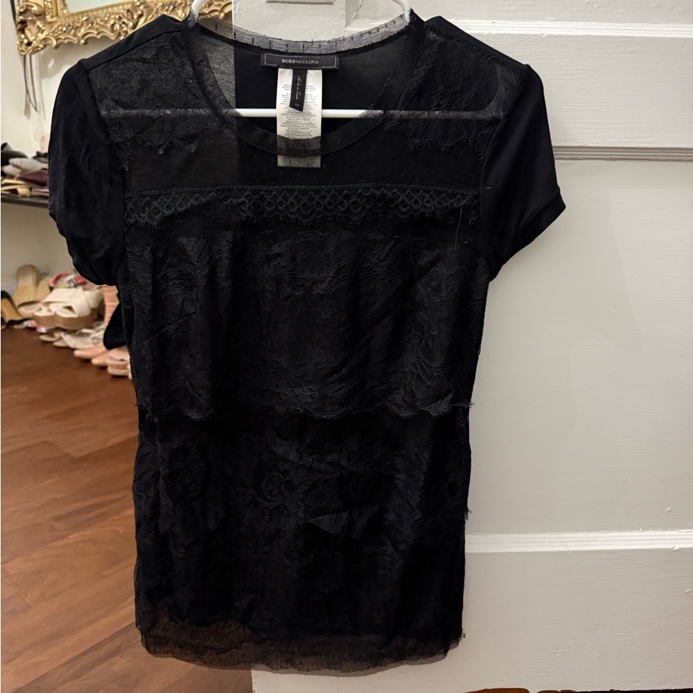 Black Lace Women Top